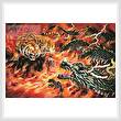 cross stitch pattern Dragon and Tiger in the Fire