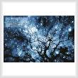 cross stitch pattern Tree Silhouette against Starry Night