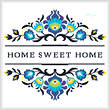cross stitch pattern Home Sweet Home Polish Folk Art Design 2