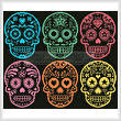 cross stitch pattern Mexican Sugar Skulls