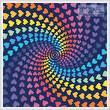 cross stitch pattern Abstract Rainbow Heart Design