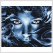 cross stitch pattern Abstract Face Blue (Crop)