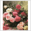 cross stitch pattern Basket of Roses Painting (Crop)