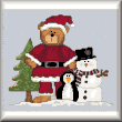 cross stitch pattern Santa Bear and Friends