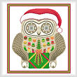 cross stitch pattern Christmas Owl
