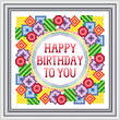 cross stitch pattern Happy Birthday - Bold