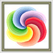 cross stitch pattern Spiraling Rainbow Pinwheel