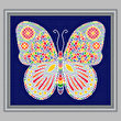 cross stitch pattern Mosaic Butterfly (light 'grout')