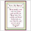 cross stitch pattern You Are Special Sampler