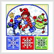 cross stitch pattern 3 Funny Snowmen