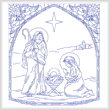 cross stitch pattern Blue Nativity 