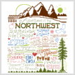 cross stitch pattern Let's Visit the Northwest