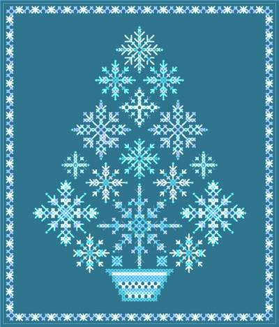 Snowflake Tree Cross Stitch Pattern snowflakes