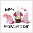 cross stitch pattern Gnome Greeting - VALENTINE'S DAY / LOVE