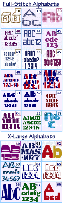 cross stitch alphabets