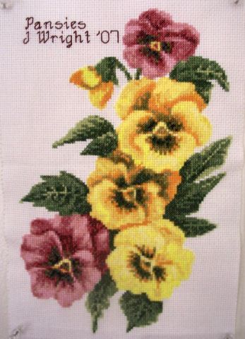 cross stitch pattern Pansies
