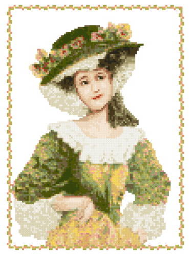 cross stitch pattern Victorian Lady