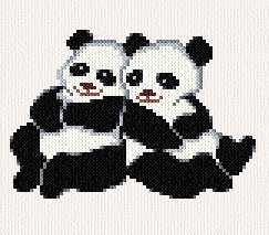 cross stitch pattern Pandas