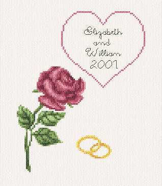 cross stitch pattern Wedding / Anniversary Card