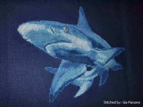 cross stitch pattern Shark