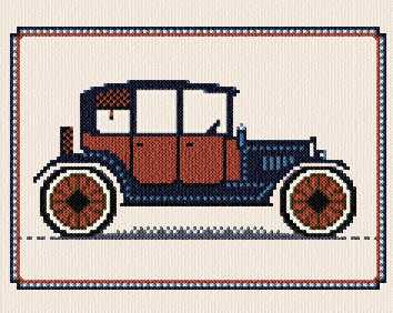 cross stitch pattern Antique Car