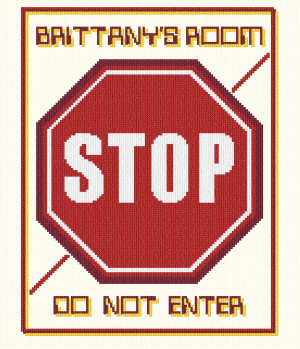 cross stitch pattern Stop Sign