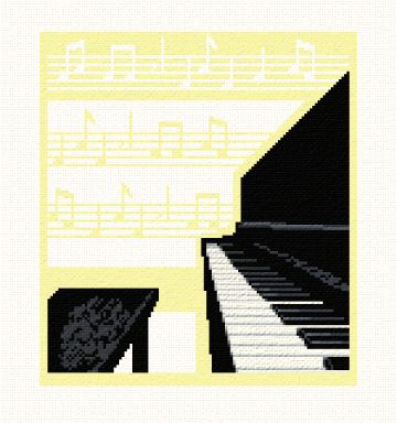 cross stitch pattern Piano