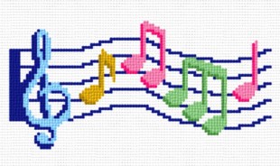 cross stitch pattern Music Staff