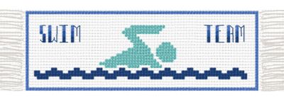 cross stitch pattern Swimming bookmark