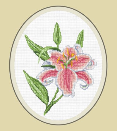 cross stitch pattern Tiger Lily