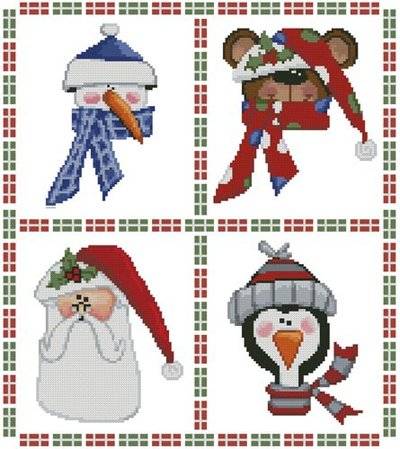 cross stitch pattern Cute Christmas Sampler