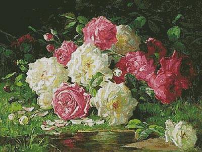 cross stitch pattern Still life with Roses 3