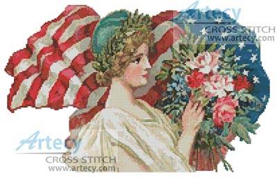 cross stitch pattern American Blossoms