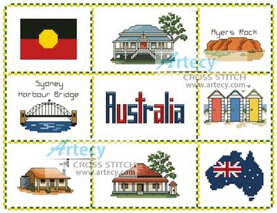 cross stitch pattern Australian Sampler