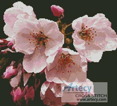 cross stitch pattern Cherry Blossom Flower