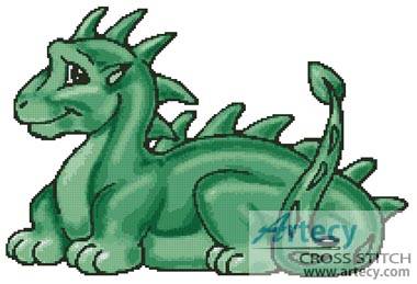 cross stitch pattern Cute Dragon (Green)