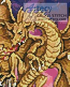 cross stitch pattern Mini Dragon Battle