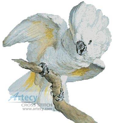 cross stitch pattern Great White Crested Cockatoo