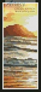 cross stitch pattern Island Sunset Bookmark