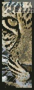 cross stitch pattern Leopard Close Up Bookmark