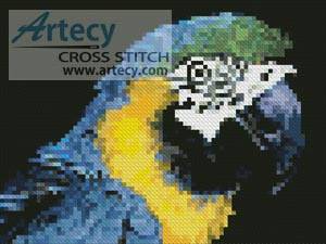 cross stitch pattern Mini Blue and Yellow Macaw