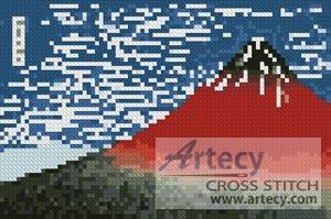 cross stitch pattern Mini Mount Fuji in Clear Weather