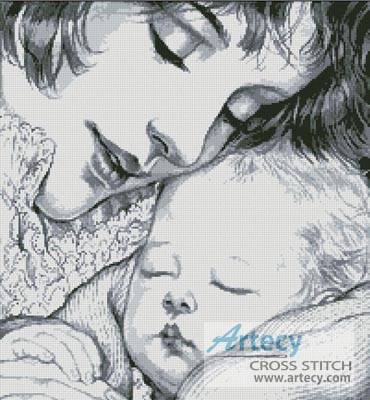 cross stitch pattern Mother Holding Baby