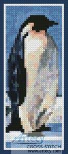 cross stitch pattern Penguin Bookmark