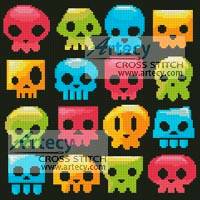 cross stitch pattern Candy Skulls