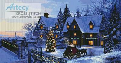 cross stitch pattern Christmas Card
