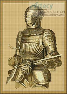 cross stitch pattern Medieval Armour