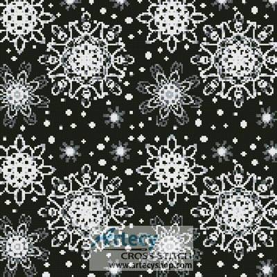 cross stitch pattern Black Snowflakes Cushion