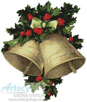 cross stitch pattern Bells and Holly