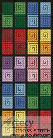 cross stitch pattern Coloured Checkered Bookmark